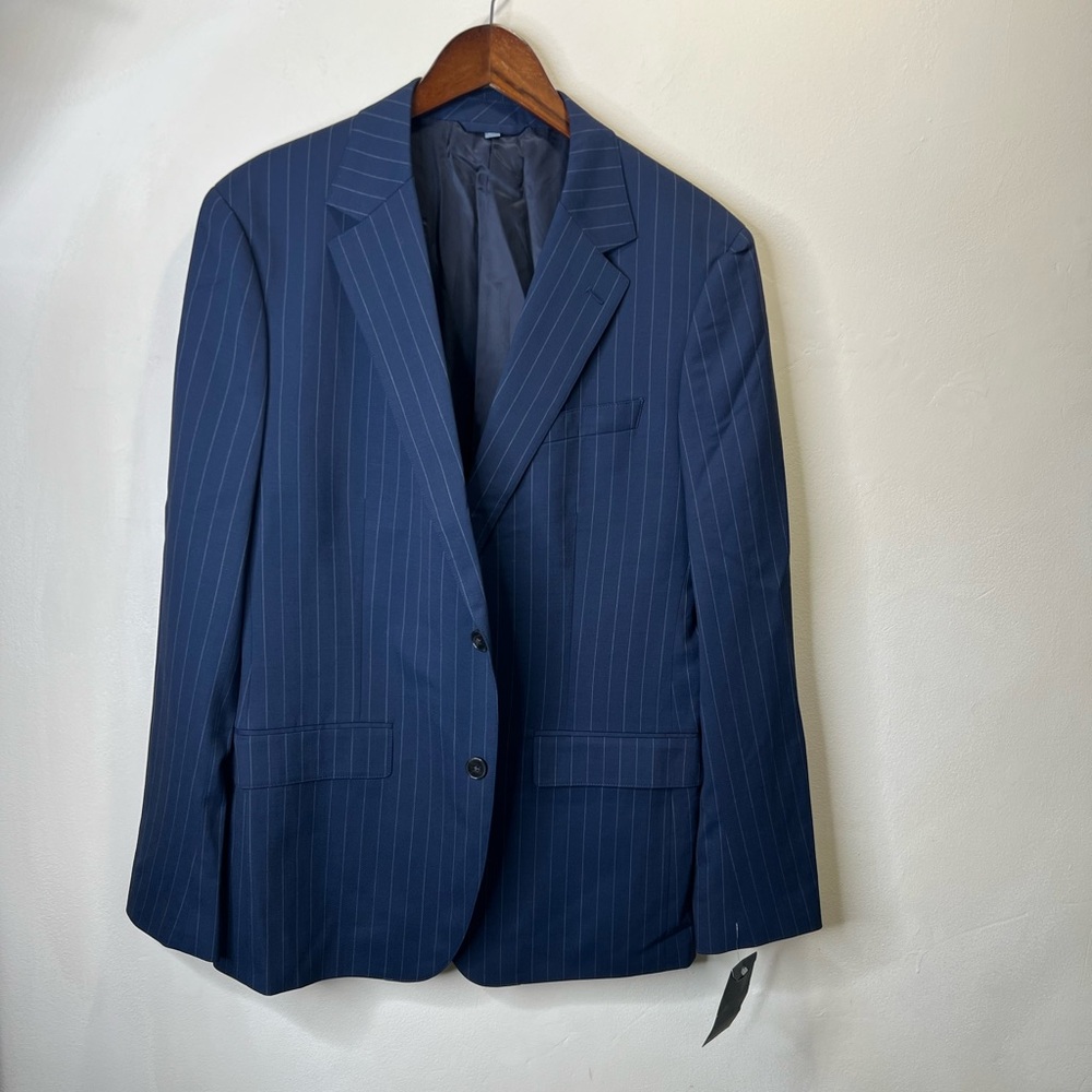 BONOBOS Men’s Slim-fit Wool Navy Stripe Suit Jacket Size 42R
